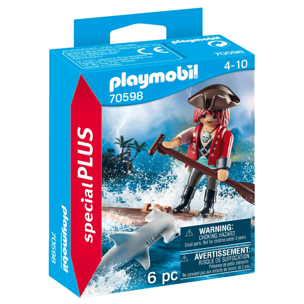 Playmobil-Sp.Plus-Pirate-With-Plans-Sf.Shark_ Playmobil Sp.Plus Πειρατής Με Σχεδία & Σφ.Καρχαρία - Image 1