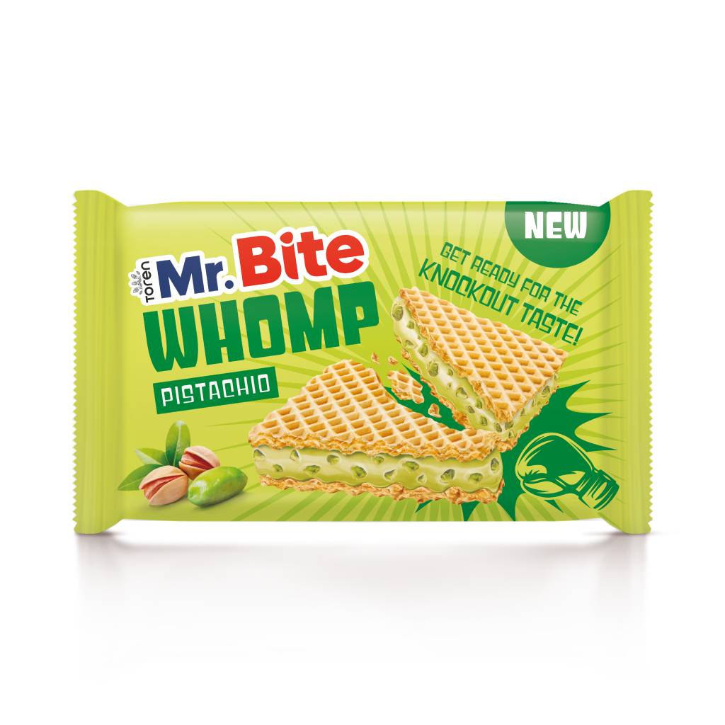 Mr-Bite-Whomp-Pistachio-20gr Mr Bite Whomp Γκοφρέτα Με Κρέμα Φιστίκι 20gr - Image 1