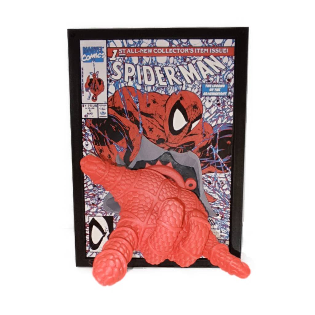 3d printed spiderman 3D Printed Spiderman Comic Cover Pop Out - Handmade - Image 1