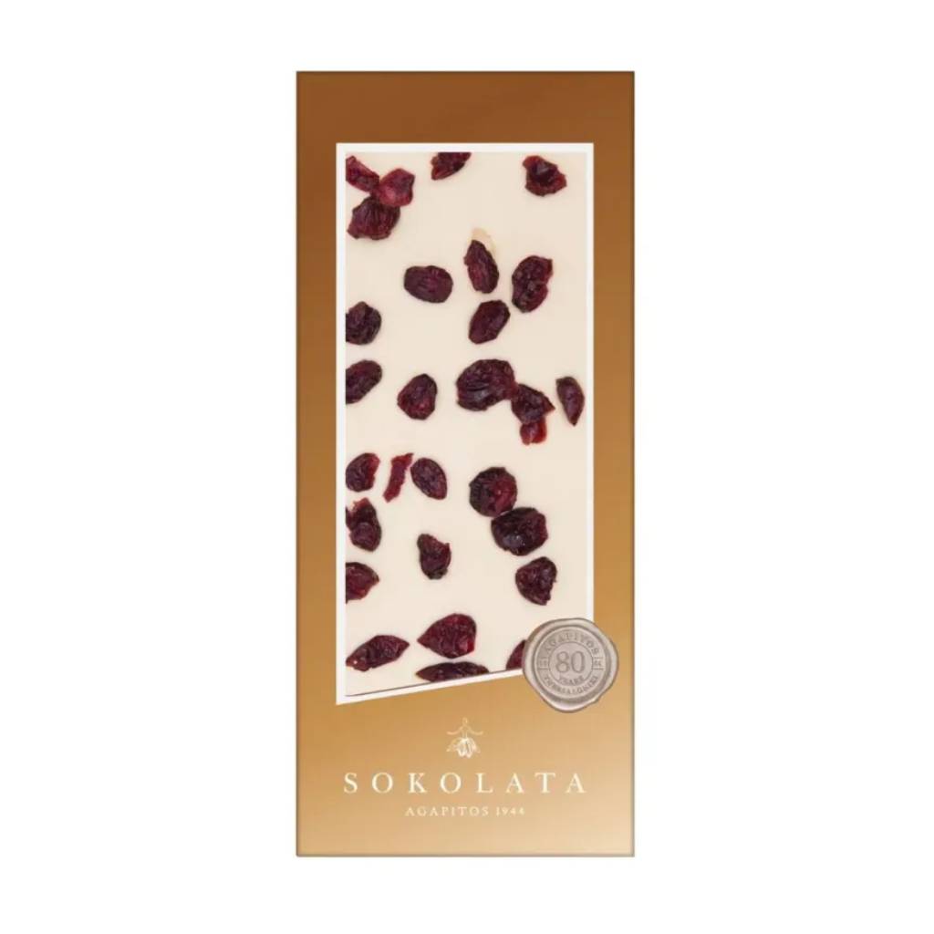 Agapitos Cranberies & White Chocolate 100gr Agapitos Cranberies & White Chocolate 100gr - Image 1