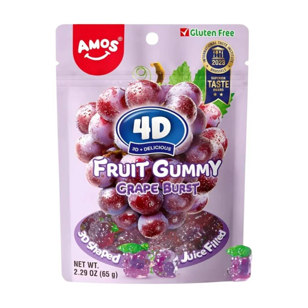 Amos Fruit Gummy Grape Burt 65gr Amos Fruit Gummy Grape Burt 65gr - Image 1