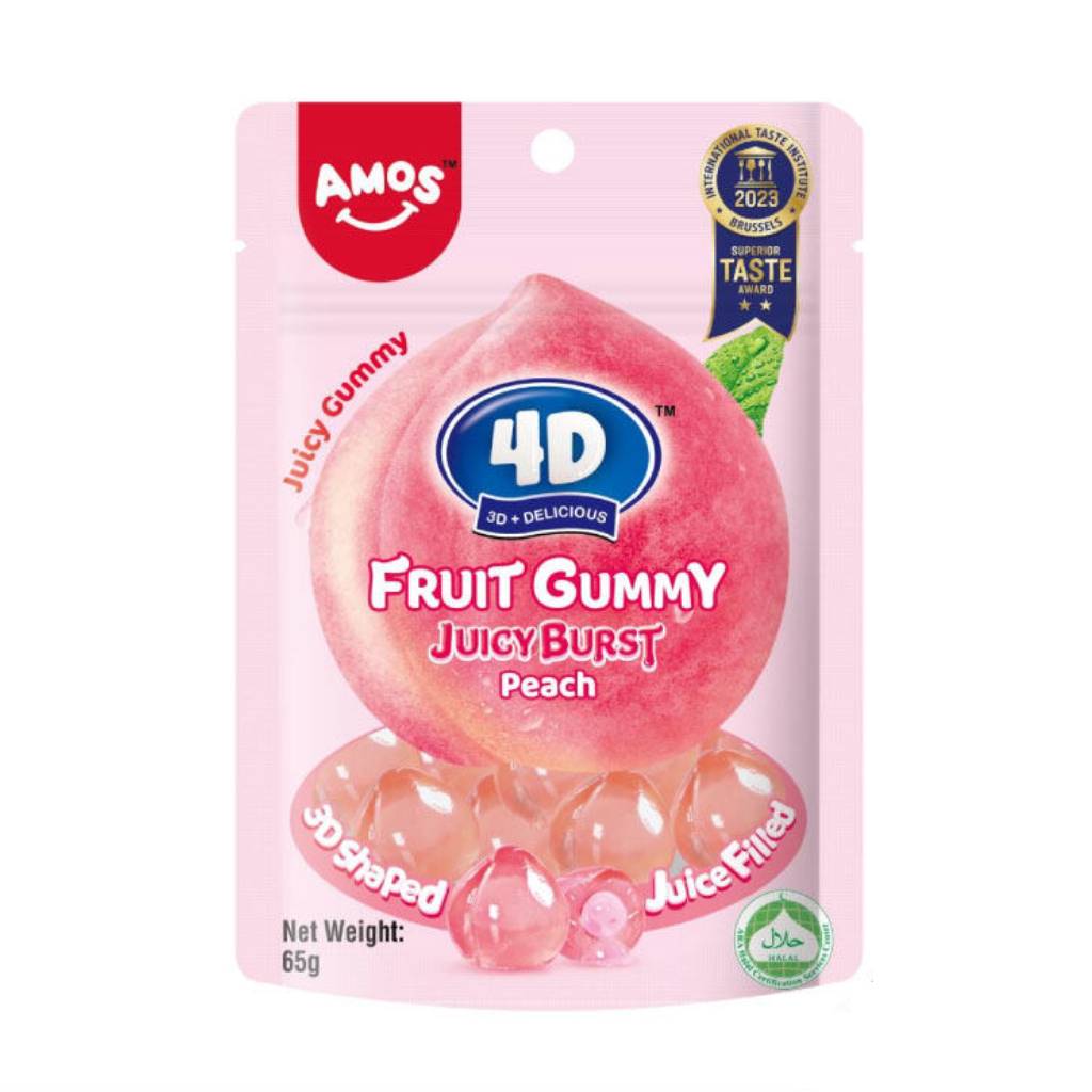 Amos Fruit Gummy Peach Burst 65gr Amos Fruit Gummy Peach Burst 65gr - Image 1