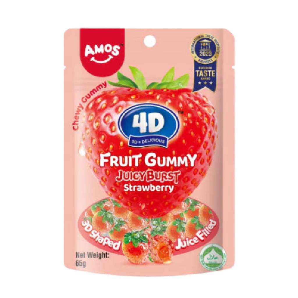 Amos Fruit Gummy Strawberry Burst 65gr Amos Fruit Gummy Strawberry Burst 65gr - Image 1