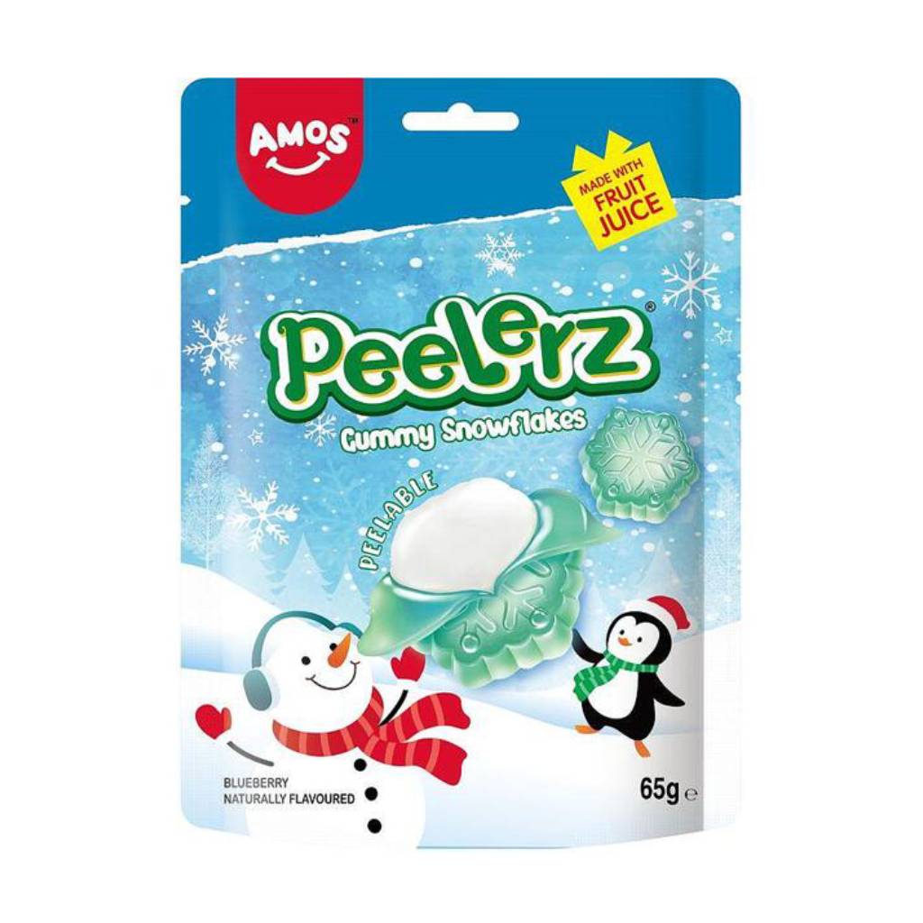 Amos Peelerz Gummy Snowflakes 65gr Amos Peelerz Gummy Snowflakes 65gr - Image 1