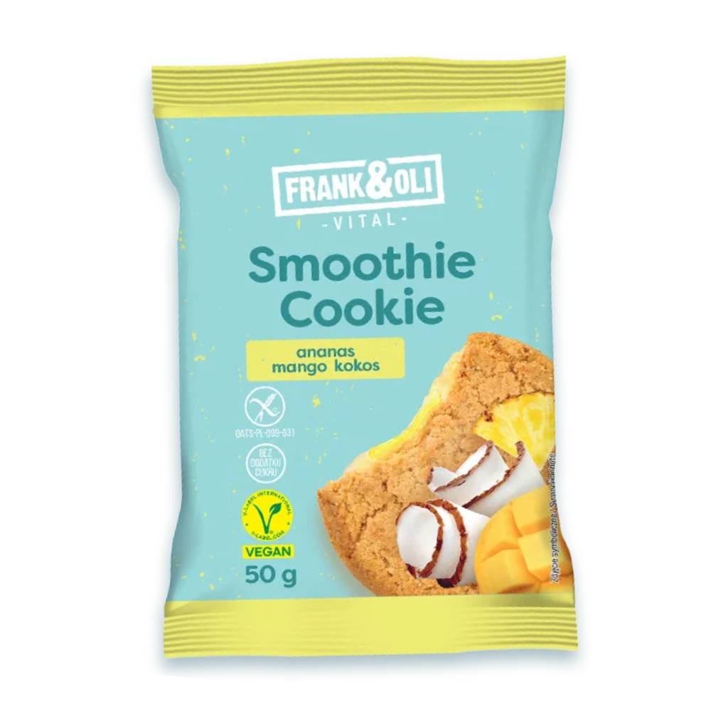 Frank & Oli Smoothie Cookie - Pineapple Mango & Coconut 50gr Frank & Oli Smoothie Cookie - Pineapple Mango & Coconut 50gr - Image 1