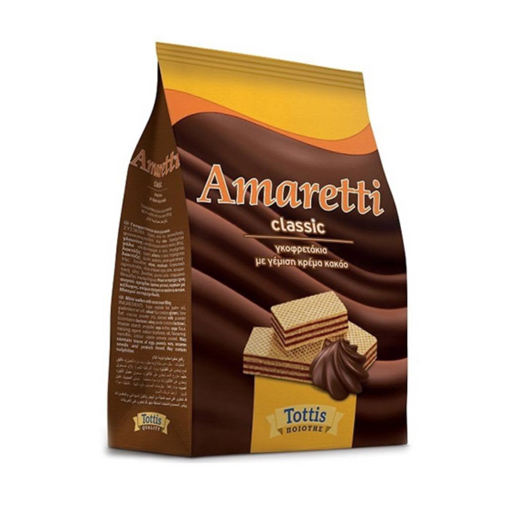 Amaretti gofreta crema - kakao 125gr Amaretti Γκοφρέτα Κρέμα - Κακάο 125gr - Image 1