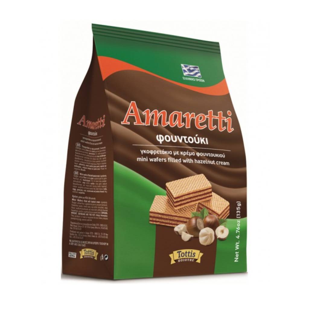 Amaretti gofreta krema fountouki 125gr Amaretti Γκοφρέτα Κρέμα Φουντούκι 125gr - Image 1